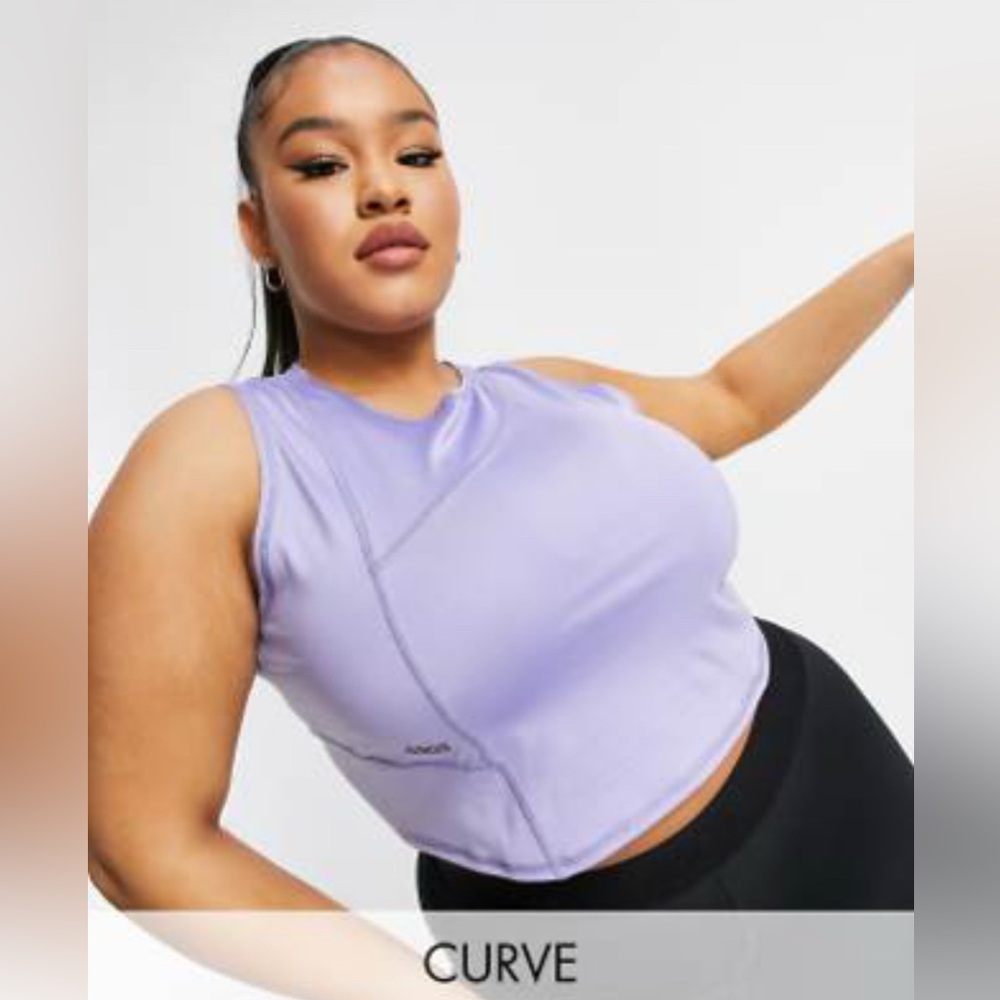 Women's Plus Active Cropped Sleeveless Tank in Lavender